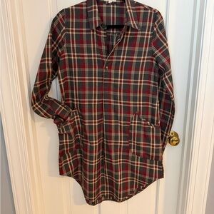 ILLA ILLA Red and Gray Plaid Flannel Shirt Dress